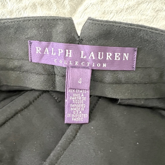 Ralph Lauren Purple Label 100% Wool Pinstripe wide leg pant. Size 4. - Picture 6 of 12